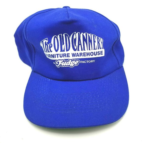 Old Cannery Furniture Warehouse Fudge Factory Hat Cap Snapback Blue - Picture 1 of 8